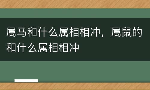 属马和什么属相相冲，属鼠的和什么属相相冲