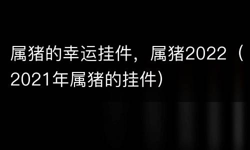 属猪的幸运挂件，属猪2022（2021年属猪的挂件）