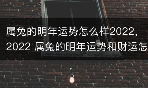 属兔的明年运势怎么样2022，2022 属兔的明年运势和财运怎么样