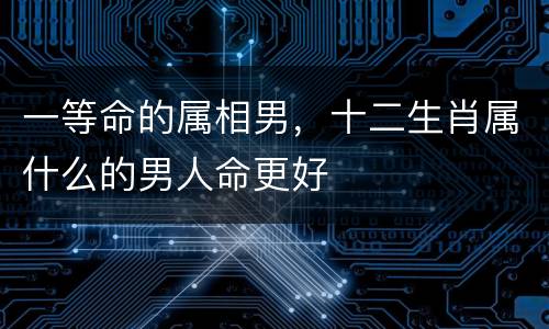 一等命的属相男，十二生肖属什么的男人命更好