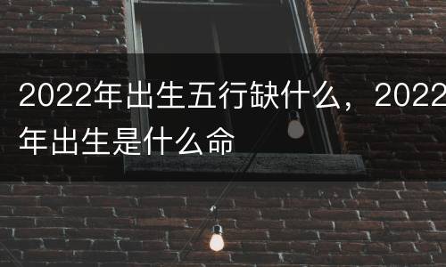 2022年出生五行缺什么，2022年出生是什么命