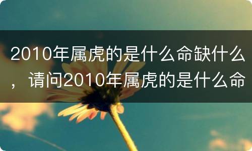 2010年属虎的是什么命缺什么，请问2010年属虎的是什么命