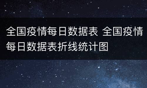 全国疫情每日数据表 全国疫情每日数据表折线统计图