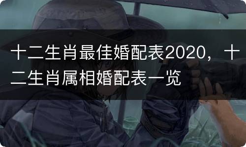 十二生肖最佳婚配表2020，十二生肖属相婚配表一览