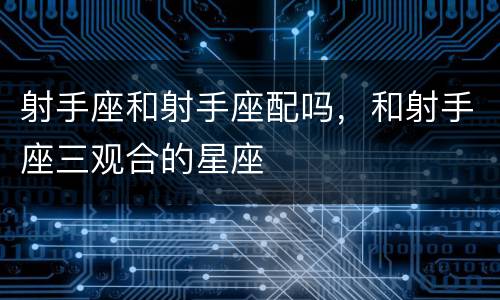 射手座和射手座配吗，和射手座三观合的星座