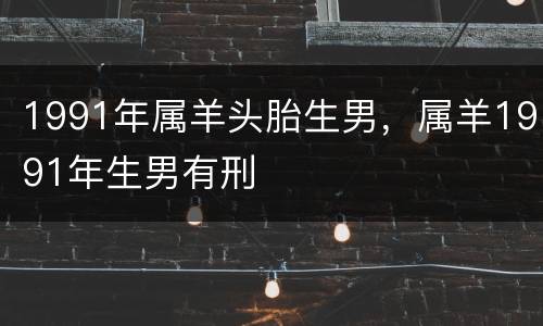 1991年属羊头胎生男，属羊1991年生男有刑