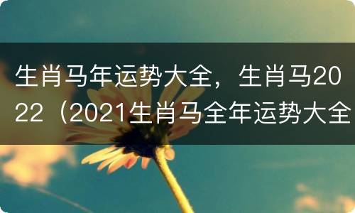 生肖马年运势大全，生肖马2022（2021生肖马全年运势大全）