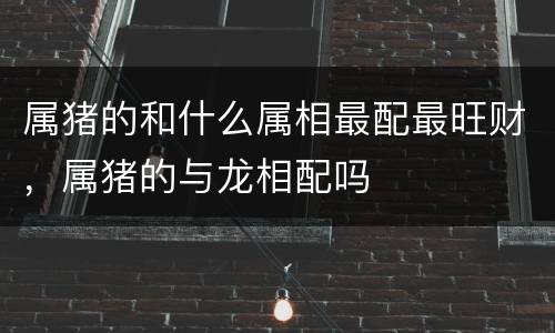 属猪的和什么属相最配最旺财，属猪的与龙相配吗