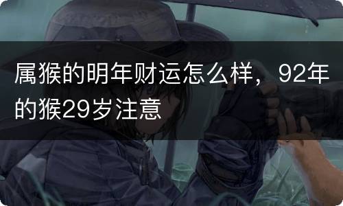 属猴的明年财运怎么样，92年的猴29岁注意