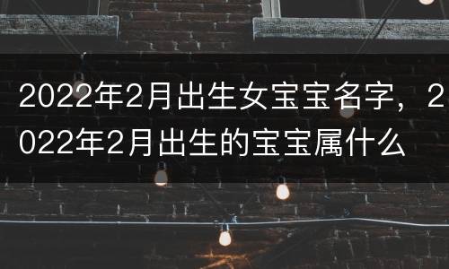 2022年2月出生女宝宝名字，2022年2月出生的宝宝属什么