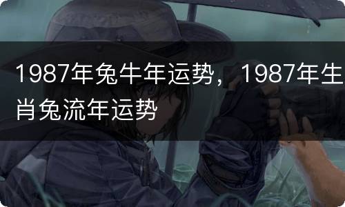 1987年兔牛年运势，1987年生肖兔流年运势