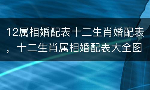 12属相婚配表十二生肖婚配表，十二生肖属相婚配表大全图片