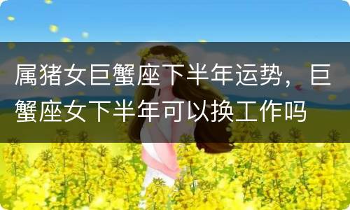 属猪女巨蟹座下半年运势，巨蟹座女下半年可以换工作吗