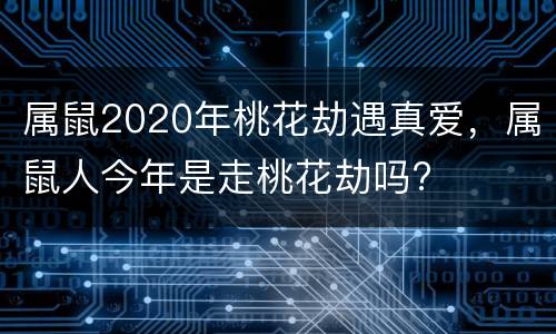 属鼠2020年桃花劫遇真爱，属鼠人今年是走桃花劫吗?