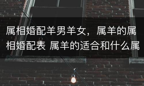 属相婚配羊男羊女，属羊的属相婚配表 属羊的适合和什么属相相配