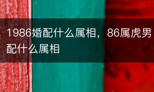 1986婚配什么属相，86属虎男配什么属相