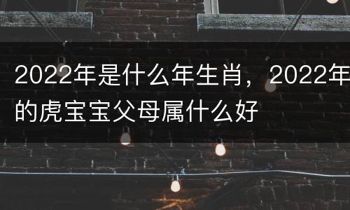 2022年是什么年生肖，2022年的虎宝宝父母属什么好