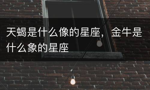 天蝎是什么像的星座，金牛是什么象的星座