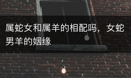 属蛇女和属羊的相配吗，女蛇男羊的姻缘