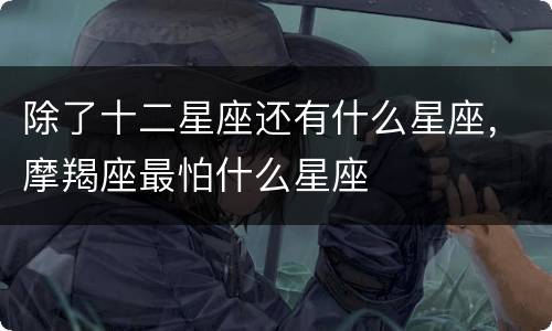 除了十二星座还有什么星座，摩羯座最怕什么星座