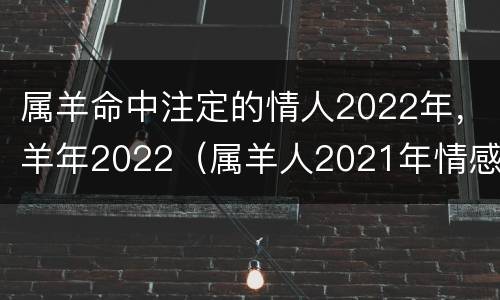 属羊命中注定的情人2022年，羊年2022（属羊人2021年情感）