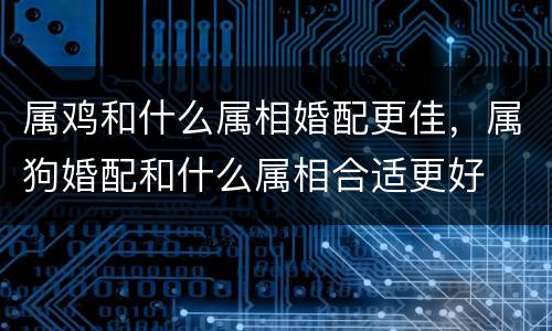 属鸡和什么属相婚配更佳，属狗婚配和什么属相合适更好