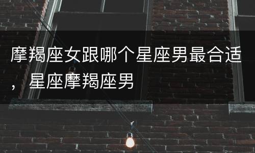 摩羯座女跟哪个星座男最合适，星座摩羯座男