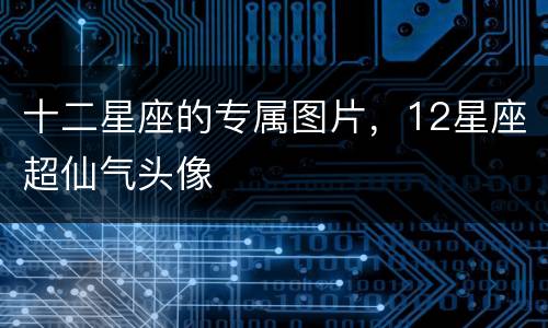 十二星座的专属图片，12星座超仙气头像
