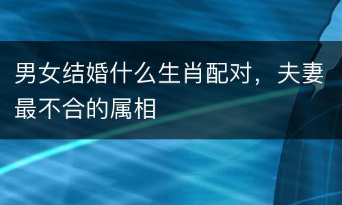男女结婚什么生肖配对，夫妻最不合的属相