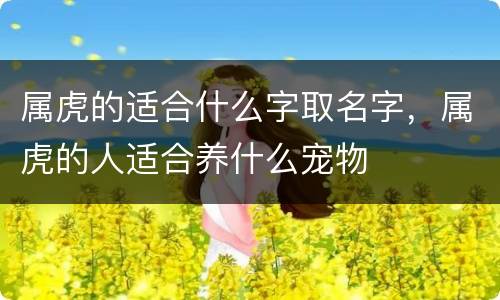 属虎的适合什么字取名字，属虎的人适合养什么宠物