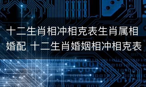 十二生肖相冲相克表生肖属相婚配 十二生肖婚姻相冲相克表