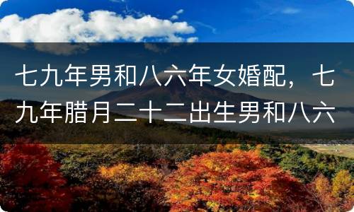 七九年男和八六年女婚配，七九年腊月二十二出生男和八六年二月初九出生女婚