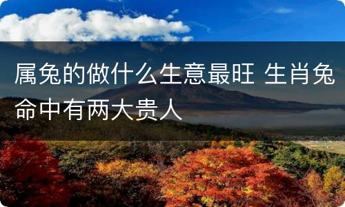 属兔的做什么生意最旺 生肖兔命中有两大贵人