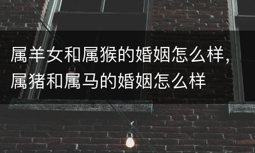 属羊女和属猴的婚姻怎么样，属猪和属马的婚姻怎么样
