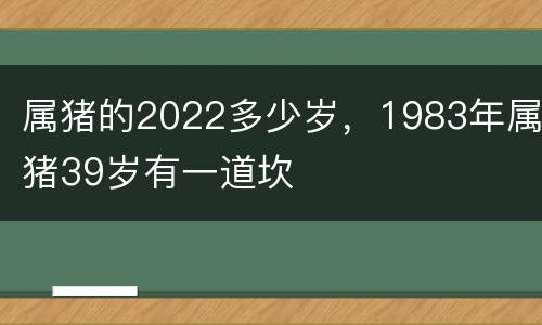 属猪的2022多少岁，1983年属猪39岁有一道坎
