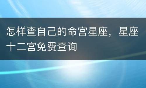 怎样查自己的命宫星座，星座十二宫免费查询