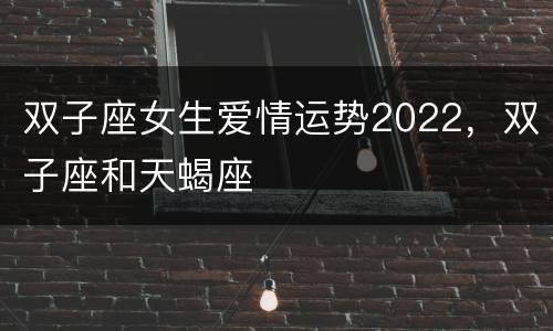 双子座女生爱情运势2022，双子座和天蝎座