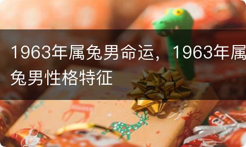 1963年属兔男命运，1963年属兔男性格特征