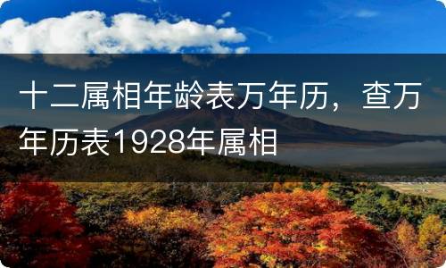 十二属相年龄表万年历，查万年历表1928年属相