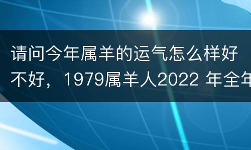 请问今年属羊的运气怎么样好不好，1979属羊人2022 年全年运势