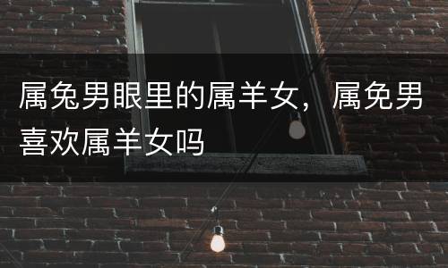 属兔男眼里的属羊女，属免男喜欢属羊女吗