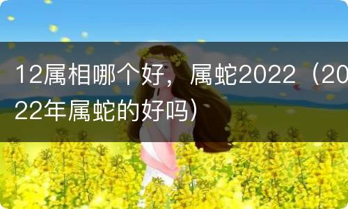 12属相哪个好，属蛇2022（2022年属蛇的好吗）