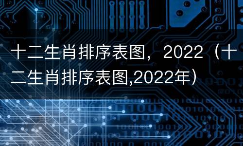 十二生肖排序表图，2022（十二生肖排序表图,2022年）