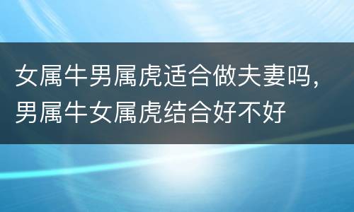 女属牛男属虎适合做夫妻吗，男属牛女属虎结合好不好