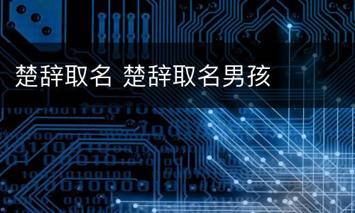 楚辞取名 楚辞取名男孩
