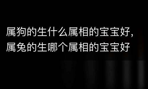 属狗的生什么属相的宝宝好，属兔的生哪个属相的宝宝好