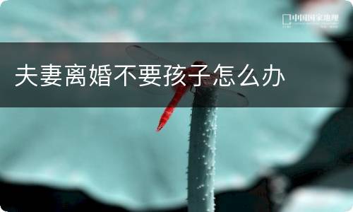 夫妻离婚不要孩子怎么办