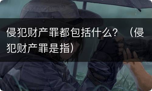 侵犯财产罪都包括什么？（侵犯财产罪是指）