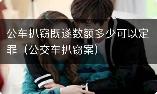 公车扒窃既遂数额多少可以定罪（公交车扒窃案）