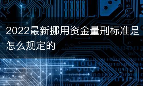 2022最新挪用资金量刑标准是怎么规定的